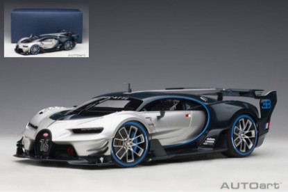 Immagine di BUGATTI VISION GT 2015 SILVER/BLUE CARBON 1:18