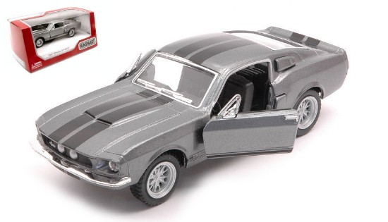 Immagine di SHELBY GT-500 1967 SILVER W/BLACK STRIPES BOX cm 12