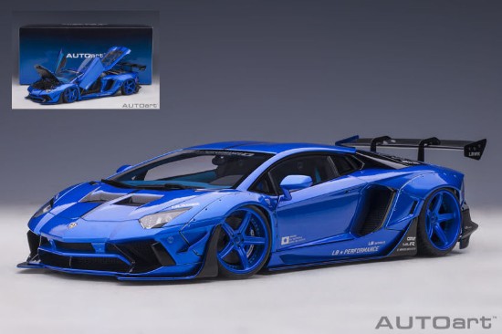 Immagine di LIBERTY WALK LAMBORGHINI AVENTADOR 2018 HYPER BLUE 1:18
