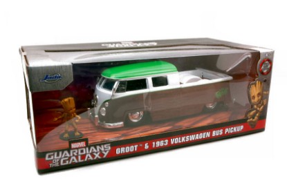 Immagine di VW BUS PICK UP GUARDIANS OF THE GALAXY BROWN/WHITE 1963 W/GROOT 1:24
