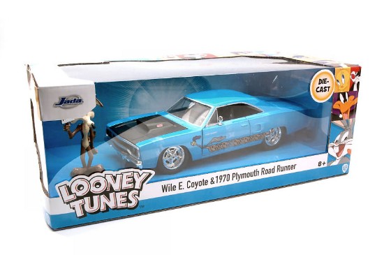 Immagine di PLYMOUTH ROAD RUNNER 1970 "LOONEY TUNES" WITH WILE E COYOTE FIGURE 1:24