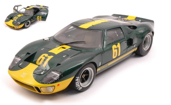 Immagine di FORD GT 40 MK1 N.61 1968 GREEN RACING CUSTOM 1:18