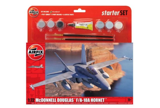 Immagine di LARGE STARTER SET MCDONNELL DOUGLAS F-18 HORNET KIT 1:72