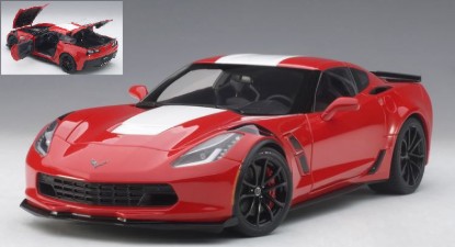 Immagine di CHEVROLET CORVETTE C7 GRAND SPORT RED/WHITE STRIPES 1:18