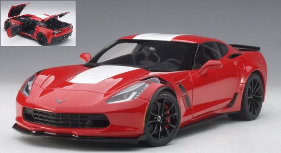 Immagine di CHEVROLET CORVETTE C7 GRAND SPORT RED/WHITE STRIPES 1:18