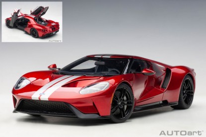 Immagine di FORD GT 2017 LIQUID RED & SILVER STRIPES 1:18