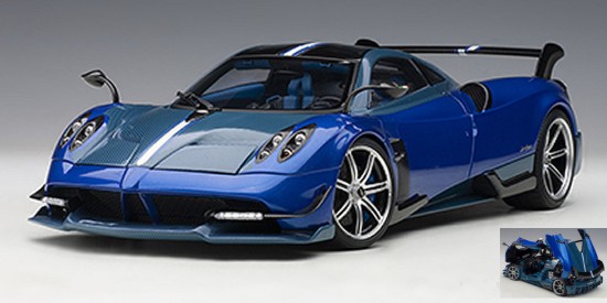 Immagine di PAGANI HUAYRA BC 2016 BLEU FRANCIA/CARBON 1:18