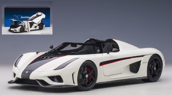 Immagine di KOENIGSEGG REGERA 2018 CRYSTAL WHITE AND CARBON RED 1:18