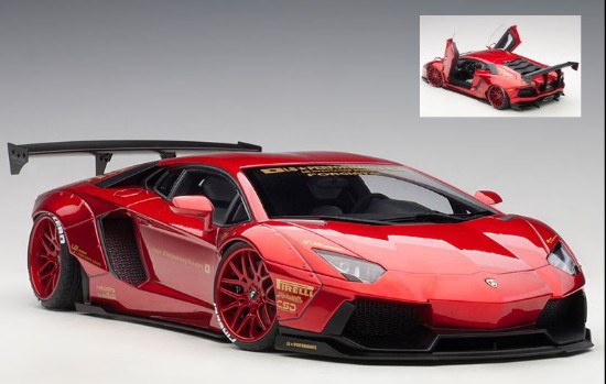 Immagine di LIBERTY WALK LAMBORGHINI AVENTADOR METALLIC RED 1:18