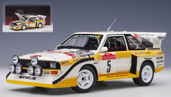 Immagine di AUDI SPORT QUATTRO S1 N.8 WINNER SANREMO 1985 ROHRL-GEISTDORFER 1:18