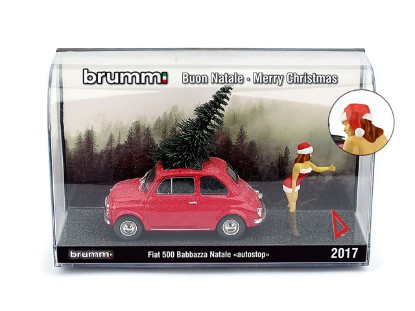 Immagine di FIAT 500F BABBAZZA NATALE AUTOSTOP 2017 (CASTANA) 1:43
