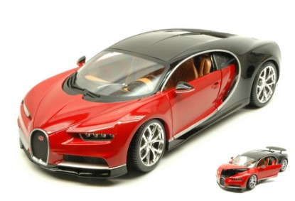 Immagine di BUGATTI CHIRON 2016 RED/BLACK 1:18