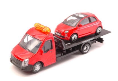 Immagine di FIAT 500 2007 + FLATBED TRANSPORTER 1:43
