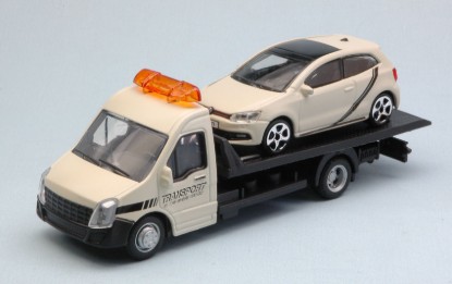 Immagine di VW POLO GTI MARK 5 + FLATBED TRANSPORTER 1:43