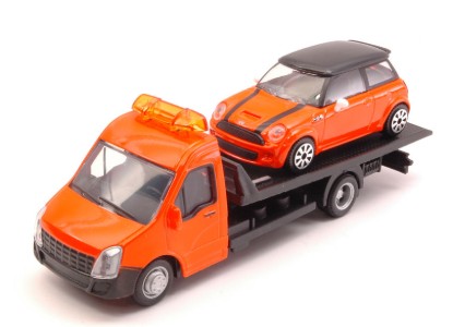 Immagine di MINI COOPER + FLATBED TRANSPORTER 1:43