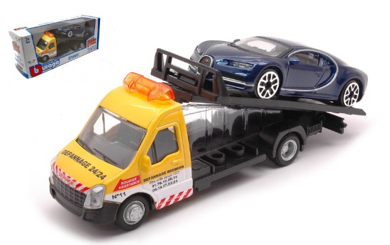 Immagine di BUGATTI CHIRON + FLATBED TRANSPORTER 1:43