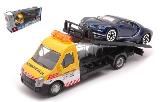 Immagine di BUGATTI CHIRON + FLATBED TRANSPORTER 1:43