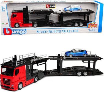 Immagine di MERCEDES ACTROS 2545 BISARCA RED W/RENAULT CAPTUR 1:43