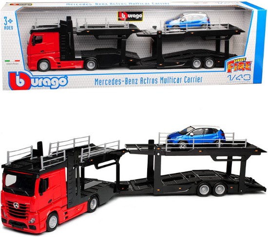 Immagine di MERCEDES ACTROS 2545 BISARCA RED W/RENAULT CAPTUR 1:43