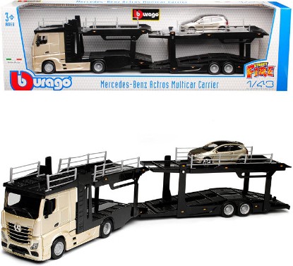 Immagine di MERCEDES ACTROS 2545 BISARCA SILVERGOLD W/VW POLO 1:43