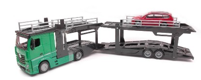 Immagine di PORTAUTO MERCEDES ACTROS 2545 GREEN + FORD FOCUS 1:43