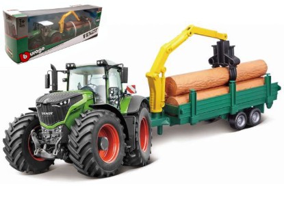 Immagine di FENDT 1050 VARIO TRACTOR + TRAILER WOODEN LOGS cm 26