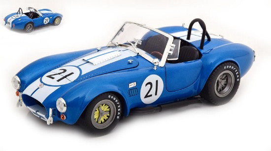 Immagine di SHELBY AC COBRA 427 RACING 1965 BLUE W/WHITE STRIPES 1:18