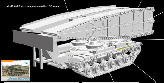 Immagine di M48 AVLB ARMORED VEHICLE LAUNCHED BRIDGE KIT 1:35