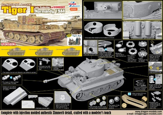 Immagine di TIGER I LATE PRODUCTION W/ZIMMERIT (NORMANDY 1944) KIT 1:35