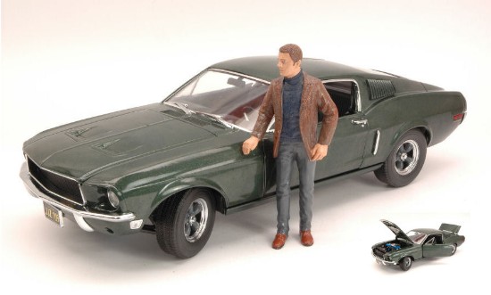 Immagine di FORD MUSTANG GT FASTBACK 1968 STEVE McQUEEN BULLIT WITH FIGURE 1:18