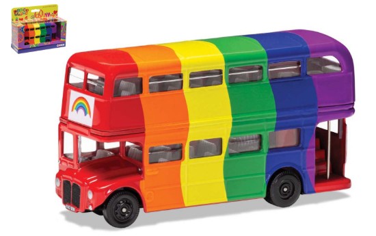 Immagine di LONDON BUS RAIMBOW PEACE AND LOVE 1:64