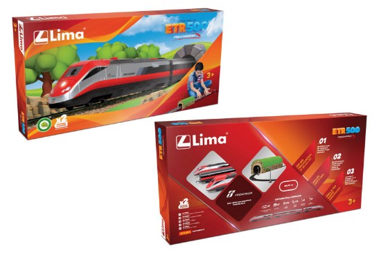 Immagine di TRENO FRECCIAROSSA ETR 500 A BATTERIA C/LUCI cm 185x101 SCALA HO 1:87