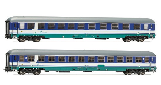 Immagine di FS 2 CARROZZE TIPO UIC-X '75 LIVREA XMPR 1a CL.+ MISTA 1a CL/2a CL H0