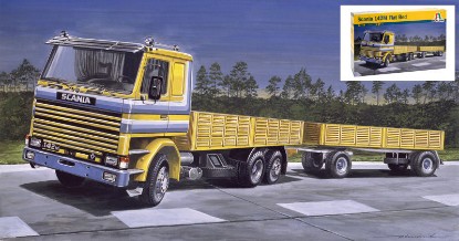 Immagine di SCANIA 142M FLAT BED TRUCK & TRAILER  KIT 1:24