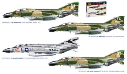 Immagine di F-4 C/D/J PHANTOM USA-US NAVY VIETNAM ACES DECALS x 4 VERSIONI KIT 1:72