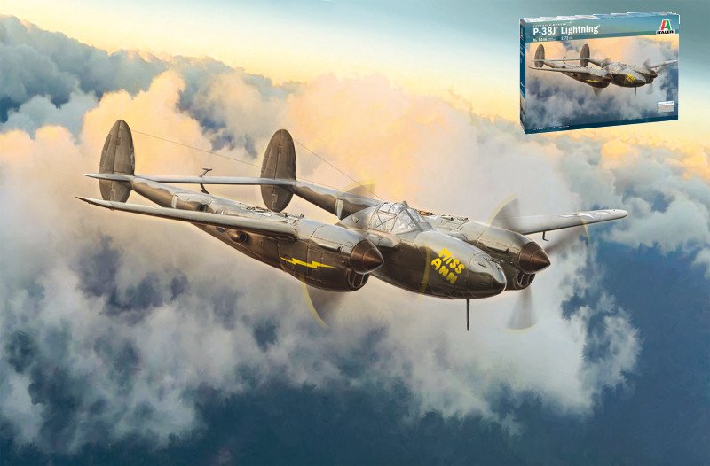 KIT MODELLINO AEREO STATICO ITALERI P-38J LIGHTNING MODELLISMO SCALA 1:72