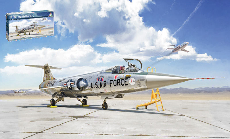 KIT MODELLINO AEREO MILITARE ITALERI TF-104 A/C MODELLISMO SCALA