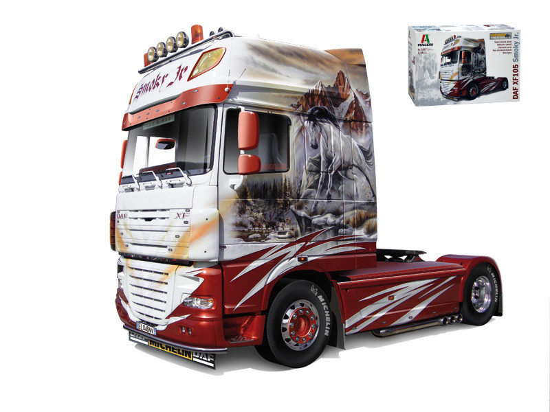 KIT MODELLINO CAMION STATICO ITALERI DAF XF 105 SMOKY JUNIOR SCALA 1:24