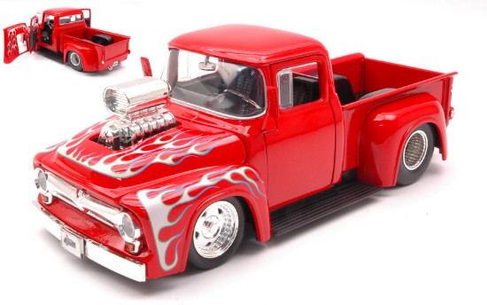 Immagine di FORD F-100 PICK UP 1956 RED W/FLAMES 1:24