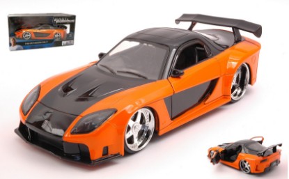 Immagine di HAN'S MAZDA RX-7 1993 ORANGE/BLACK FAST & FURIOUS 1:24