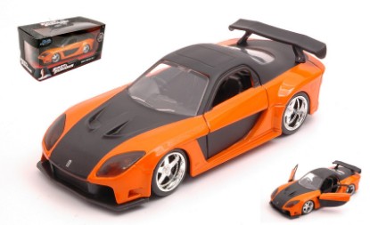 Immagine di HAN'S MAZDA RX-7 FAST & FURIOUS 1993 ORANGE/BLACK 1:32