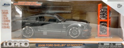 Immagine di FORD SHELBY GT-500 KR COBRA 2008 BLACK + SET WHEELS/TIRES 1:24