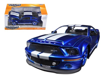 Immagine di FORD SHELBY MUSTANG GT 500 2008 BLUE/WHITE 1:24
