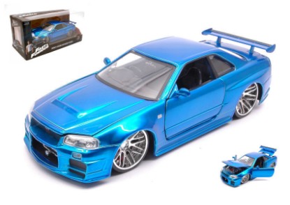 Immagine di BRIAN'S NISSAN SKYLINE GT-R 2002 FAST & FURIOUS METALLIC BLUE 1:24