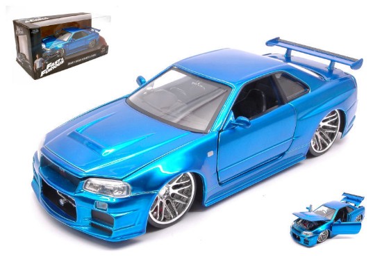 Immagine di BRIAN'S NISSAN SKYLINE GT-R 2002 FAST & FURIOUS METALLIC BLUE 1:24