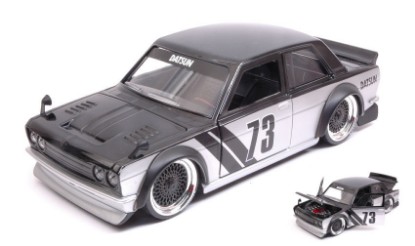 Immagine di DATSUN 510 1973 WIDEBODY N.73 SILVER/BLACK "JDM TUNERS" 1:24