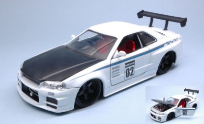 Immagine di NISSAN SKYLINE GT-R (R34) 2002 N.02 WHITE "JDM TUNERS" 1:24