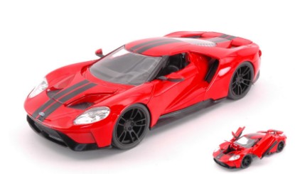Immagine di FORD GT 2017 RED W/BLACK STRIPES 1:24