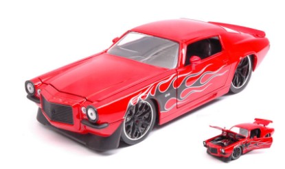 Immagine di CHEVY CAMARO 1971 RED W/BLACK FLAMES "BIGTIME MUSCLE" 1:24