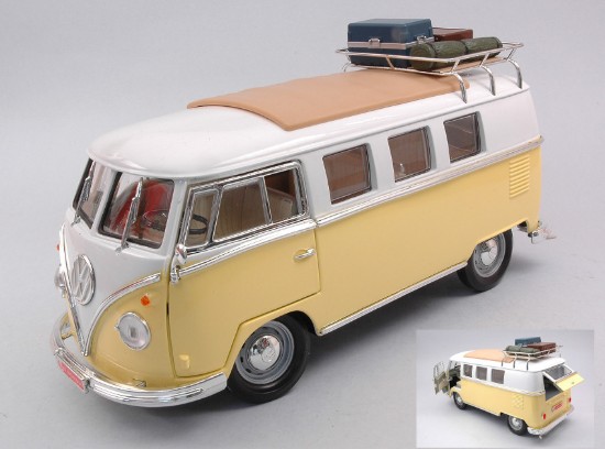 Immagine di VW T1 BUS 1962 CAMPING VERSION YELLOW/WHITE 1:18